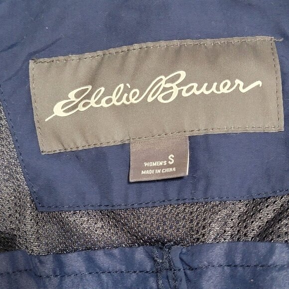 Eddie Bauer Womens S Blue Adventurer Hiking Rain Jacket Long Coat Casual - Picture 10 of 11